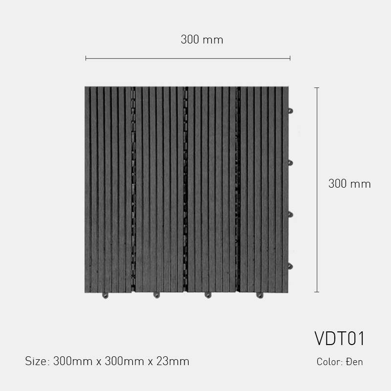 Vỉ Gỗ Nhựa Atwood VDT01-Đen